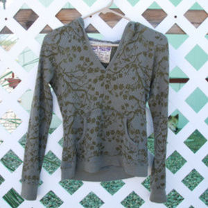 ISO American Rag Floral Thermal Olive Hoodie